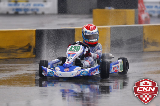 Lachlan Defrancesco drove away from his competition in the Last Chance Race to advance to the main event on Sunday.  (Photo by: Cody Schindel/CKN)