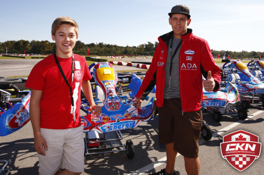 Coltin and Ryan getting their Energy Kart chassis to use for the week. (Photo by: Cody Schindel/CKN)